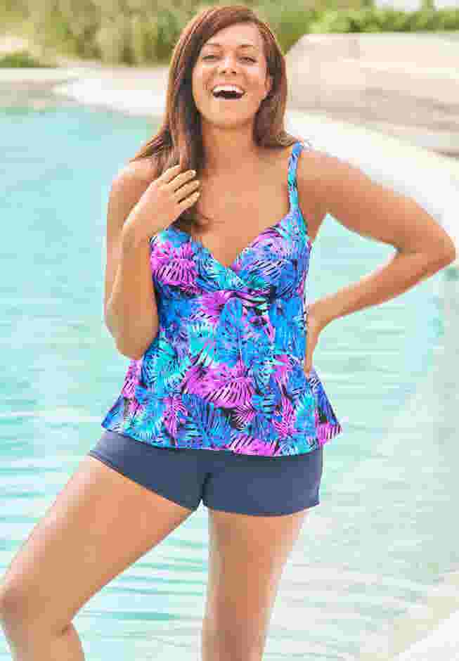 Bra-Size Wrap Tankini Top image number 0