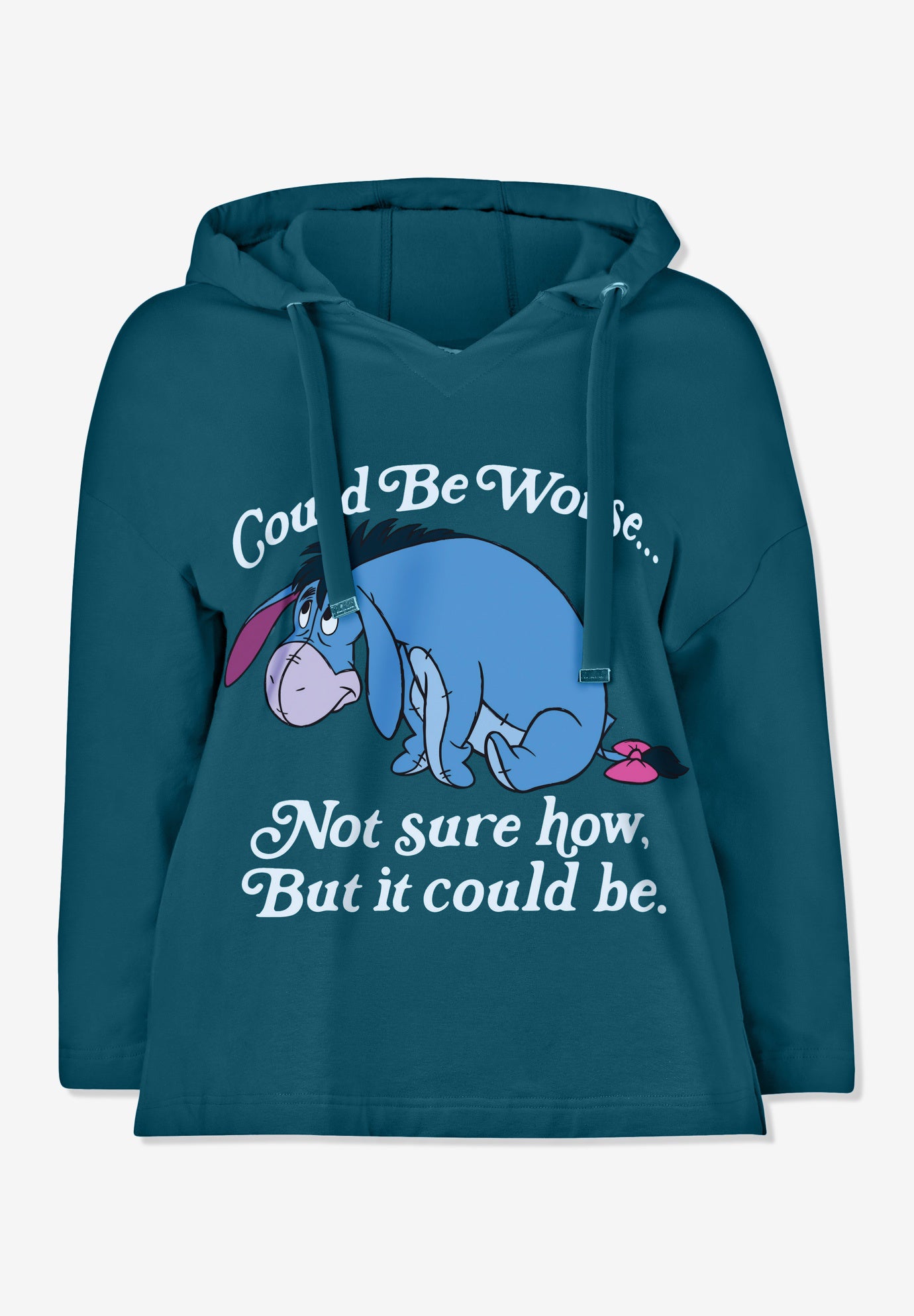 Disney Women's Hooded Sweatshirt Teal Eeyore image number 1