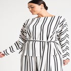 Waist Tie Striped Top image number null