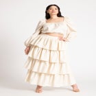 Shirred Body Puff Sleeve Top image number null