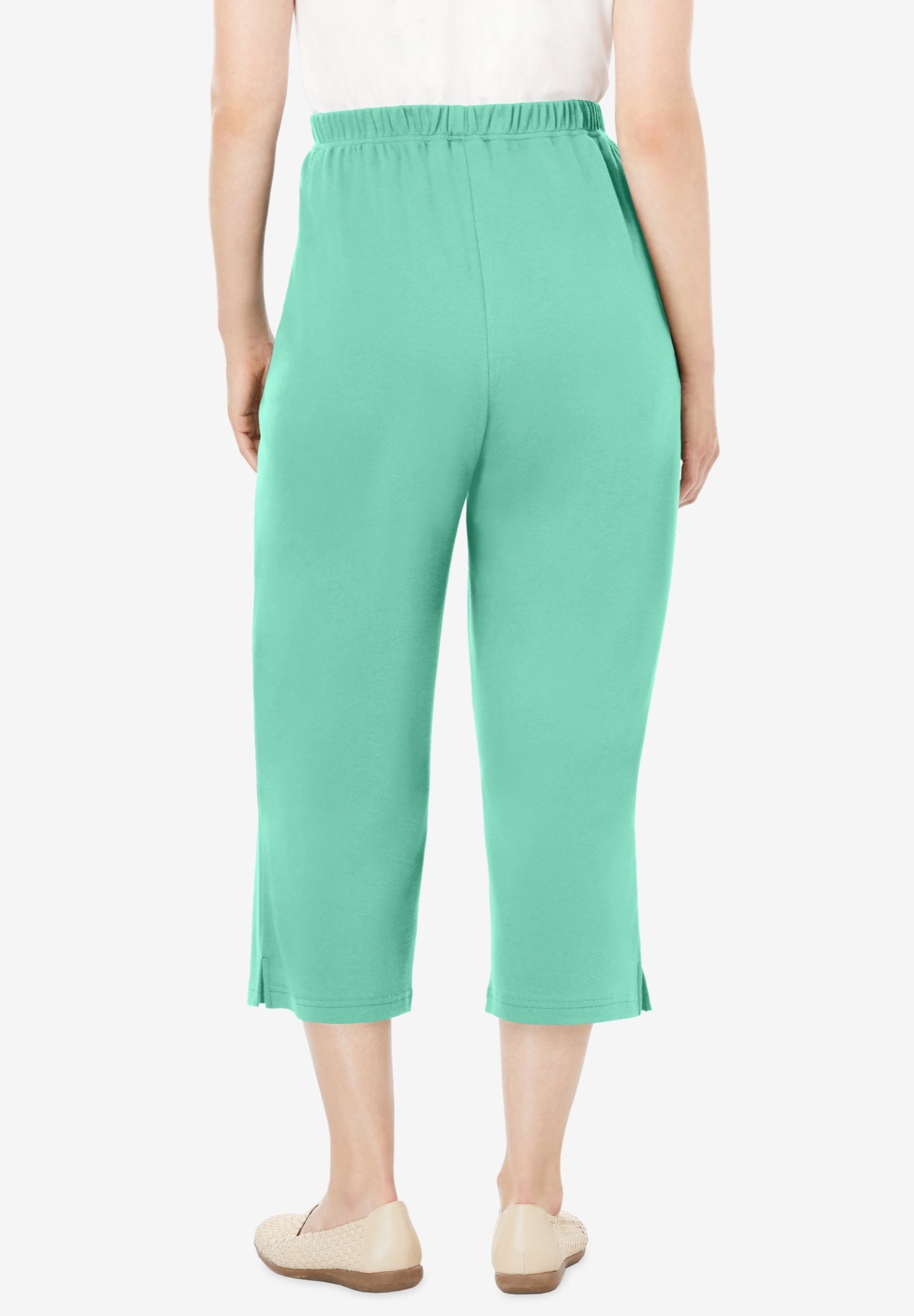 7-Day Elastic-Waist Stretchy Knit Capri image number 1