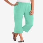 7-Day Elastic-Waist Stretchy Knit Capri image number null
