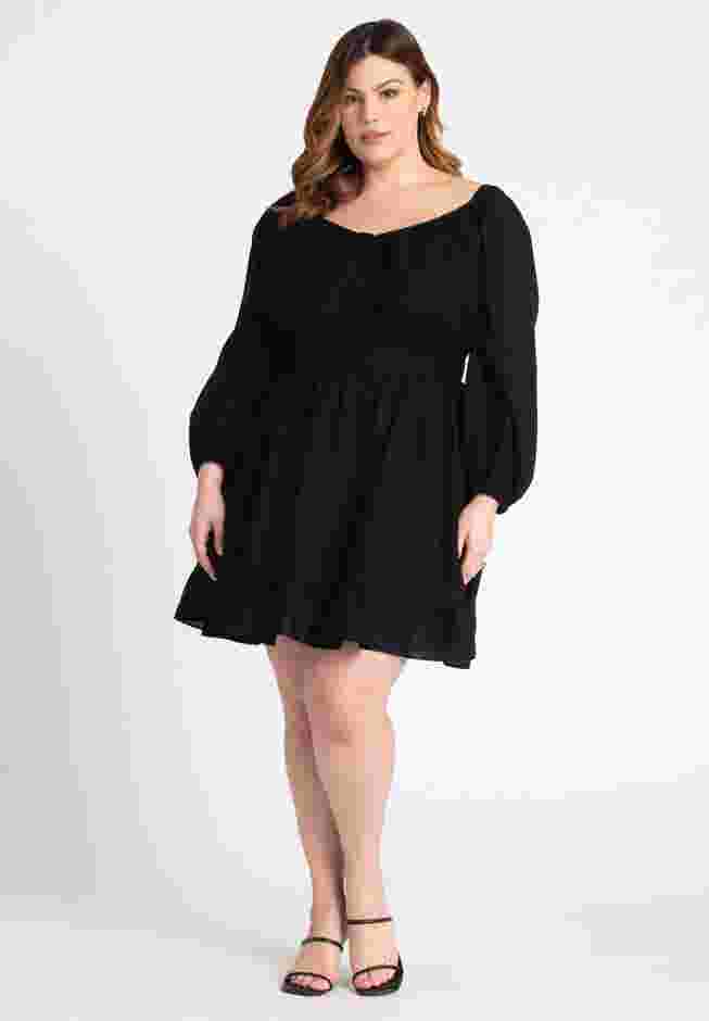 Puff Sleeve Linen Mini Dress image number 0