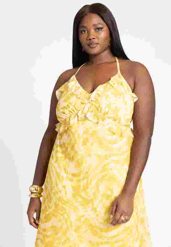 Gold Chiffon Maxi Dress image number 2