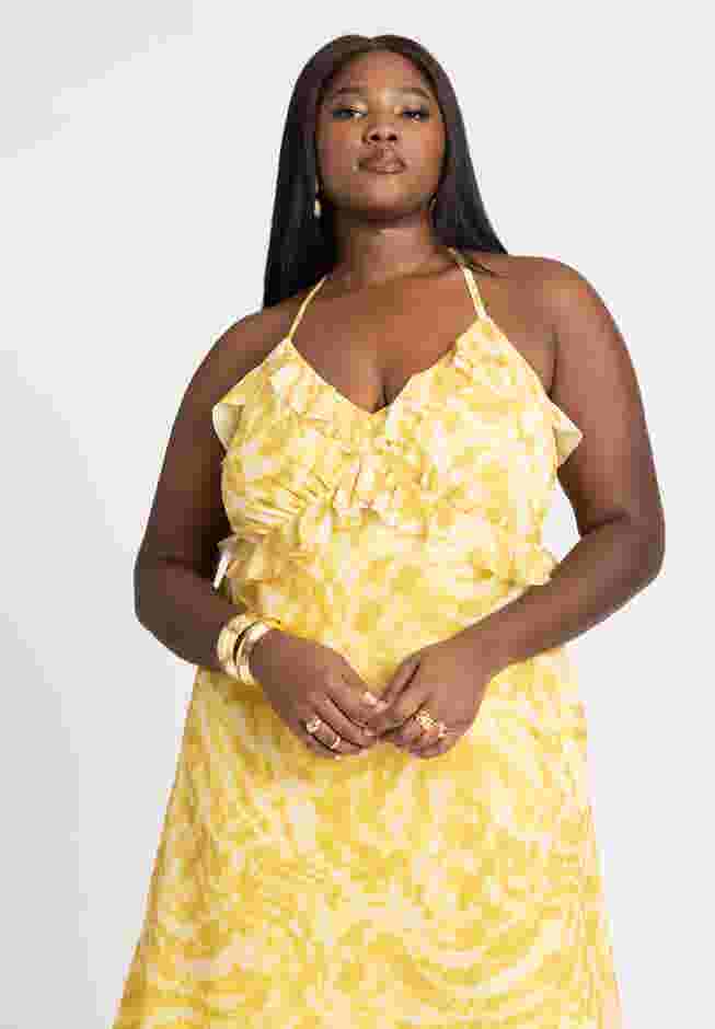 Gold Chiffon Maxi Dress image number 3