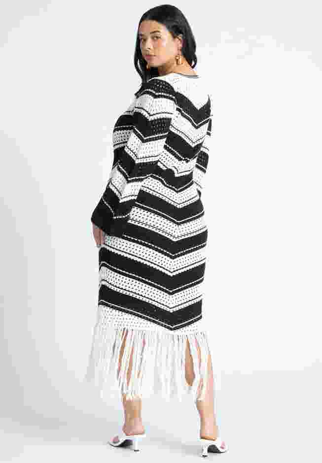 Crochet Maxi Dress With Fringe image number 1