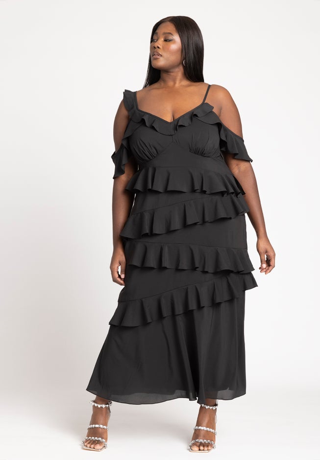 Asym Ruffle Maxi Dress image number 1