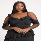 Asym Ruffle Maxi Dress image number null