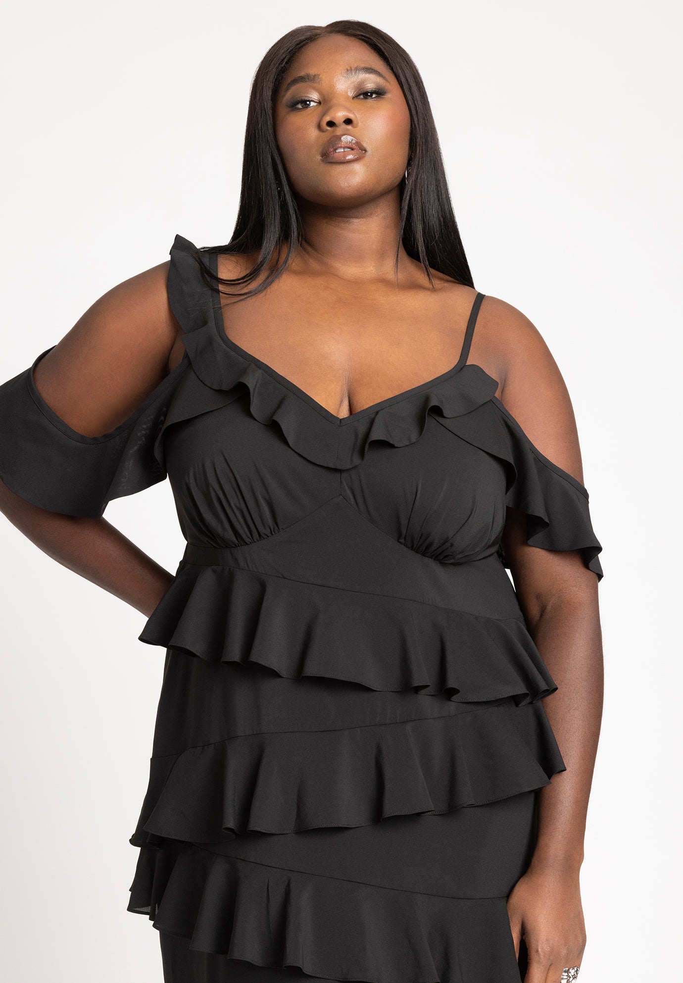 Asym Ruffle Maxi Dress image number 4