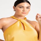 Twisted Neck Satin Maxi Dress image number null