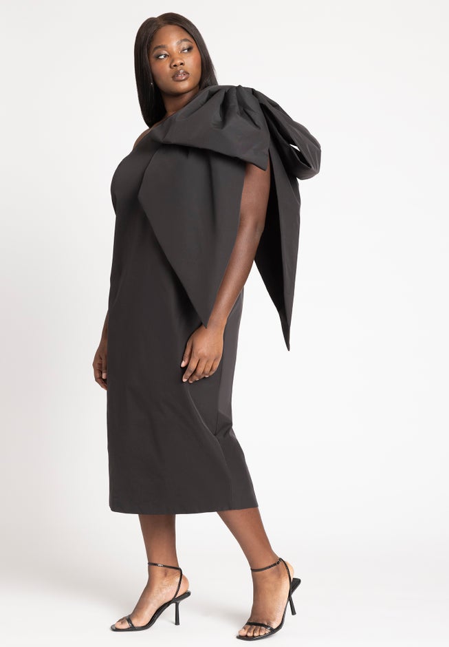 One Shoulder Bow Column Dress image number 2