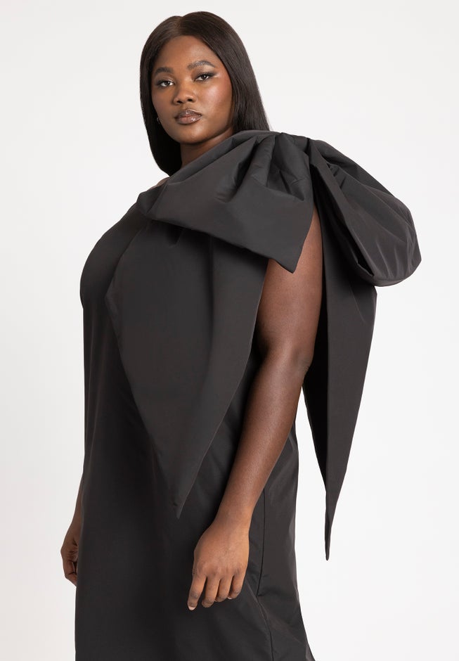 One Shoulder Bow Column Dress image number 3