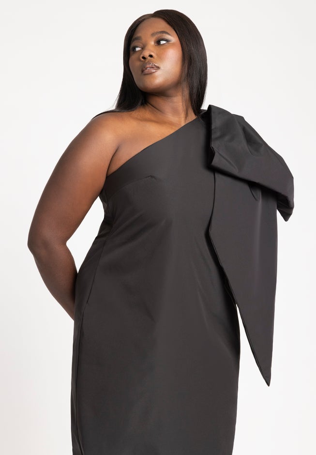 One Shoulder Bow Column Dress image number 4