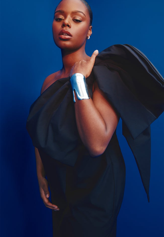 One Shoulder Bow Column Dress image number 5