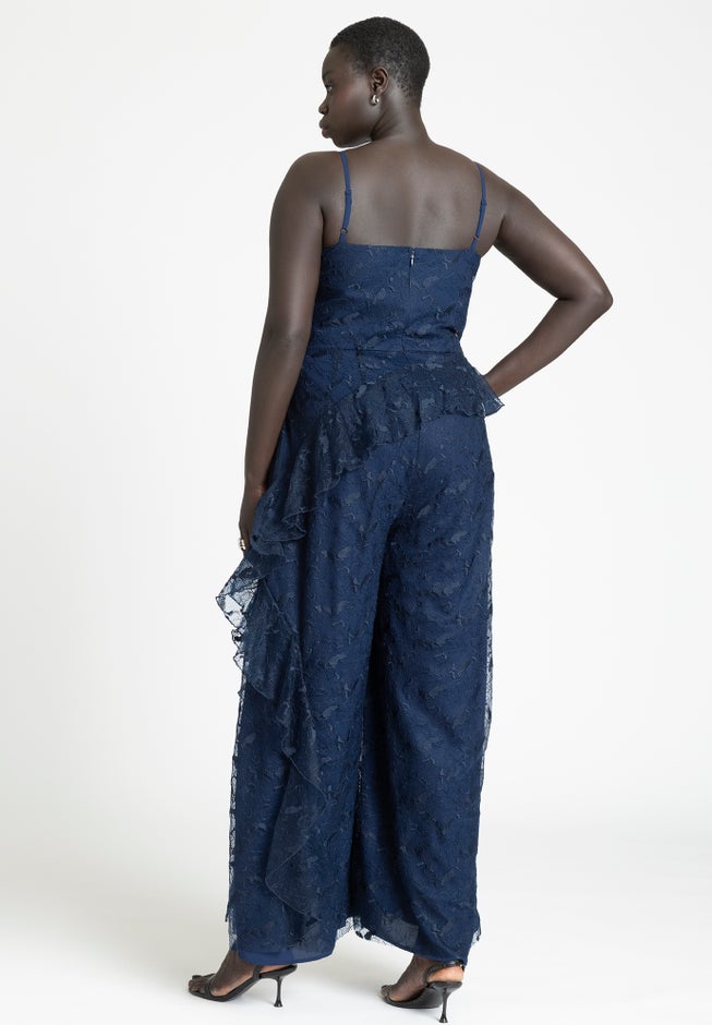 Ruffle Chantilly Lace Jumpsuit image number 1