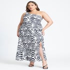 Zebra Print Flowy Maxi Dress image number null