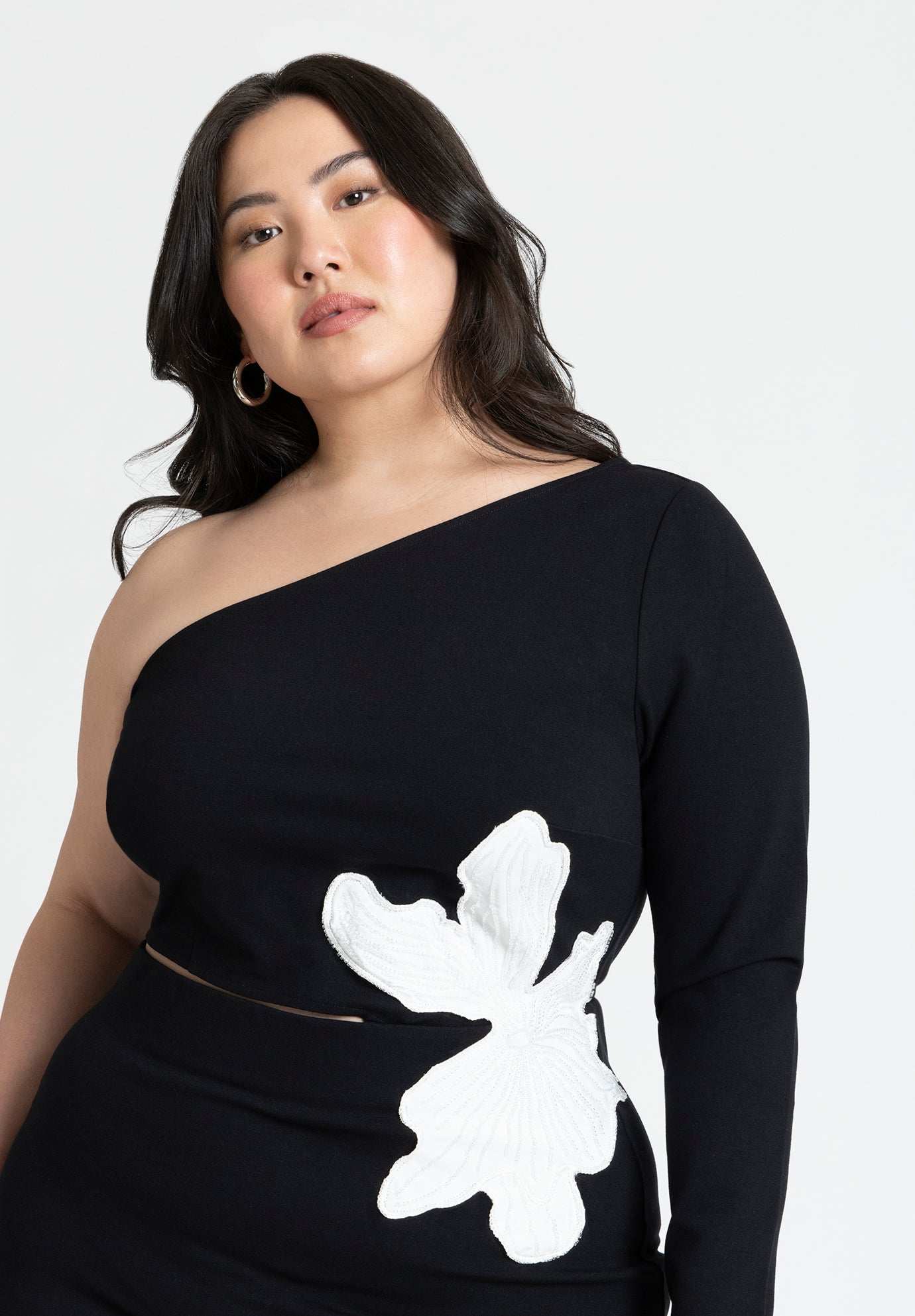 One Shoulder Flower Detail Dress image number 2