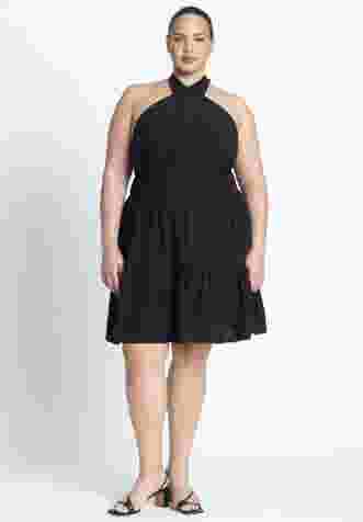 Halter Flare Mini Dress image number 1