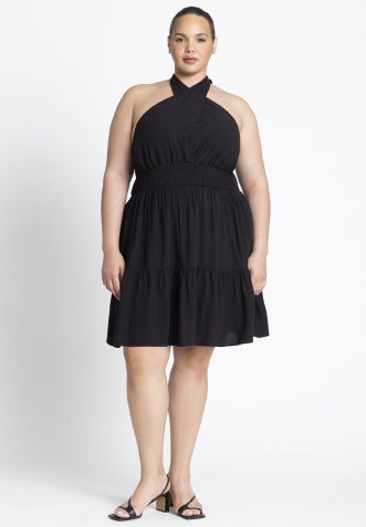 Halter Flare Mini Dress image number null