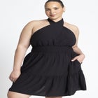 Halter Flare Mini Dress image number null