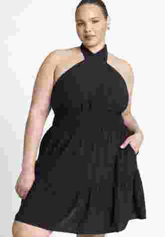 Halter Flare Mini Dress image number 3