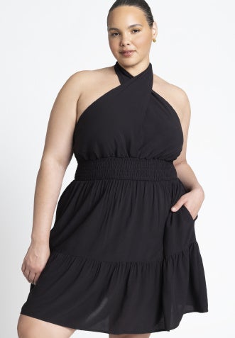 Halter Flare Mini Dress image number null