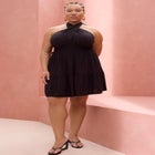 Halter Flare Mini Dress image number null