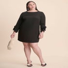 Rosette Sleeve Mini Dress image number null