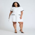 Contrast Piping Tweed Mini Dress image number null