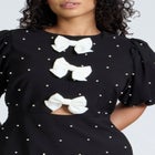 Pearl Mini Dress With Bows image number null