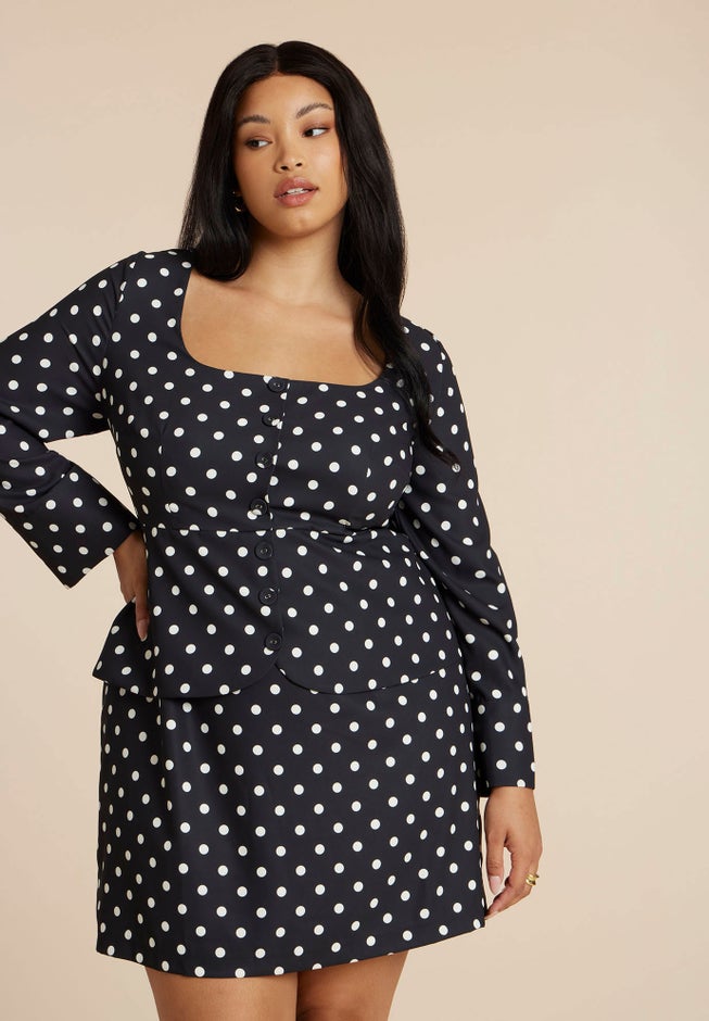 Square Neck Long Sleeve Printed Mini Dress image number 1