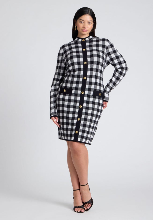 Intarsia Long Sleeve Drees image number null