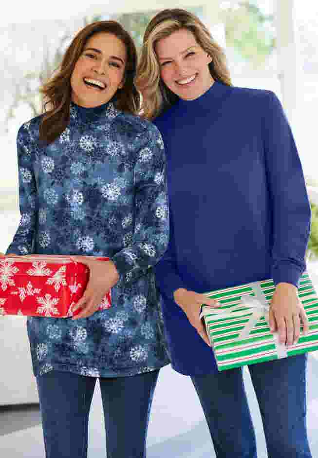 Perfect Printed Long-Sleeve Mockneck Tee image number 3