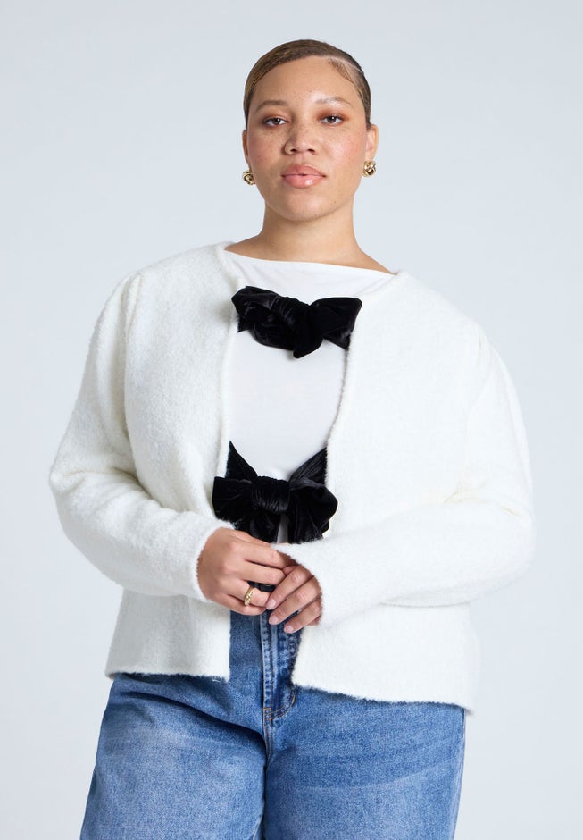 Bow Closure Cardigan image number null