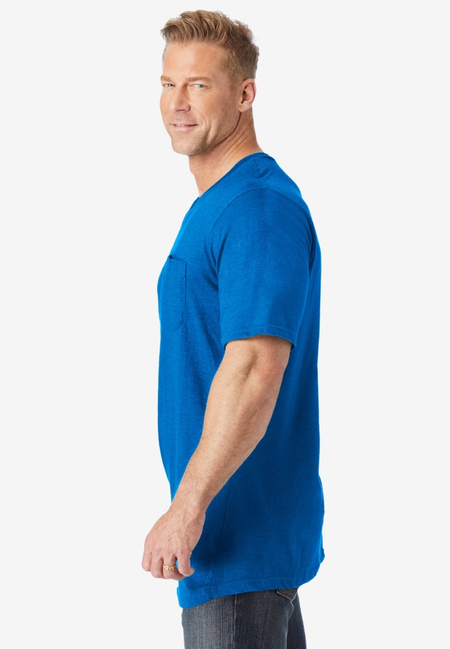 Shrink-Less Lightweight Longer-Length V-neck T-shirt image number 3