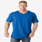 Shrink-Less Lightweight Longer-Length V-neck T-shirt image number null