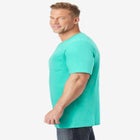 Shrink-Less Lightweight Longer-Length V-neck T-shirt image number null