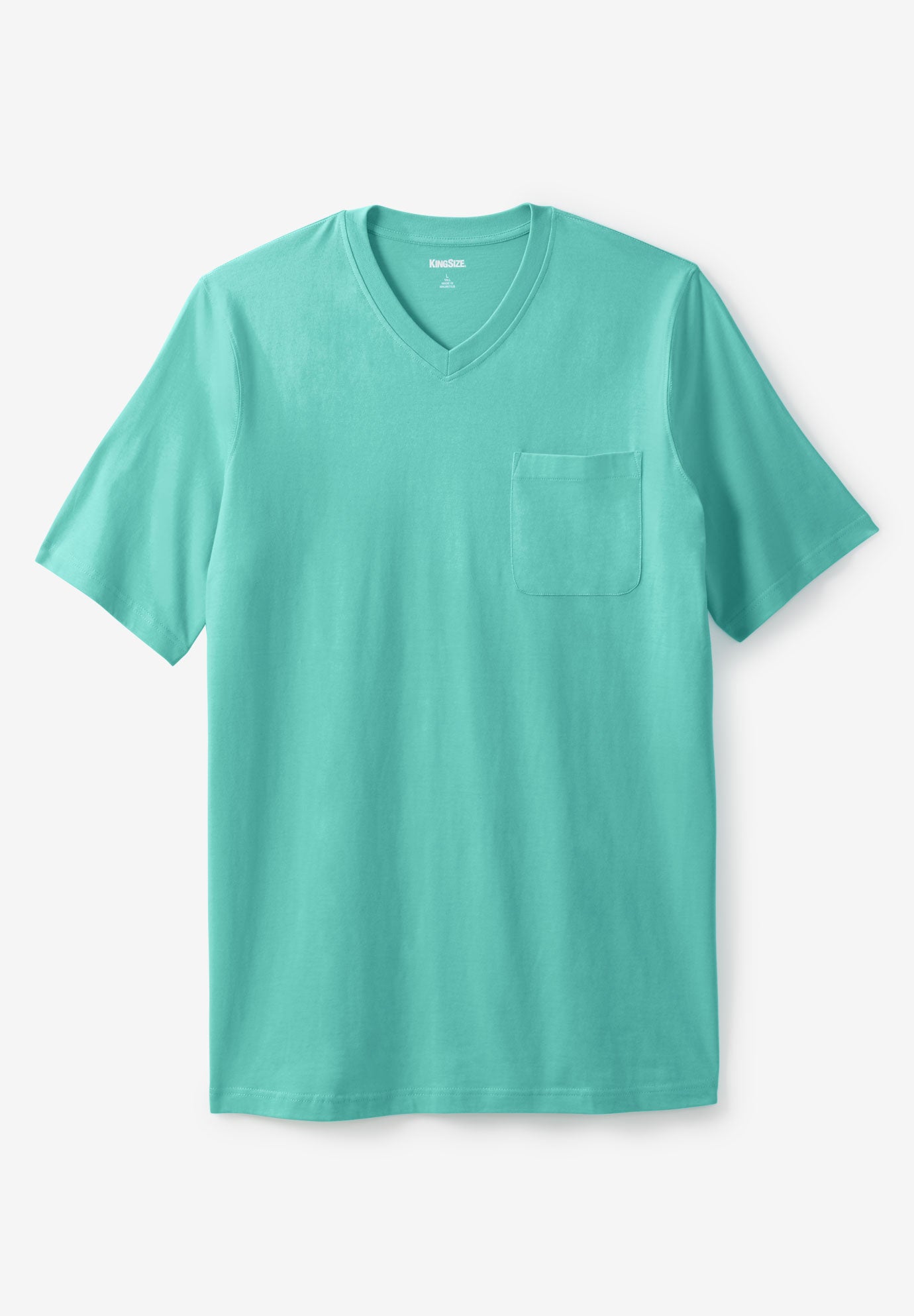 Shrink-Less Lightweight Longer-Length V-neck T-shirt image number 0