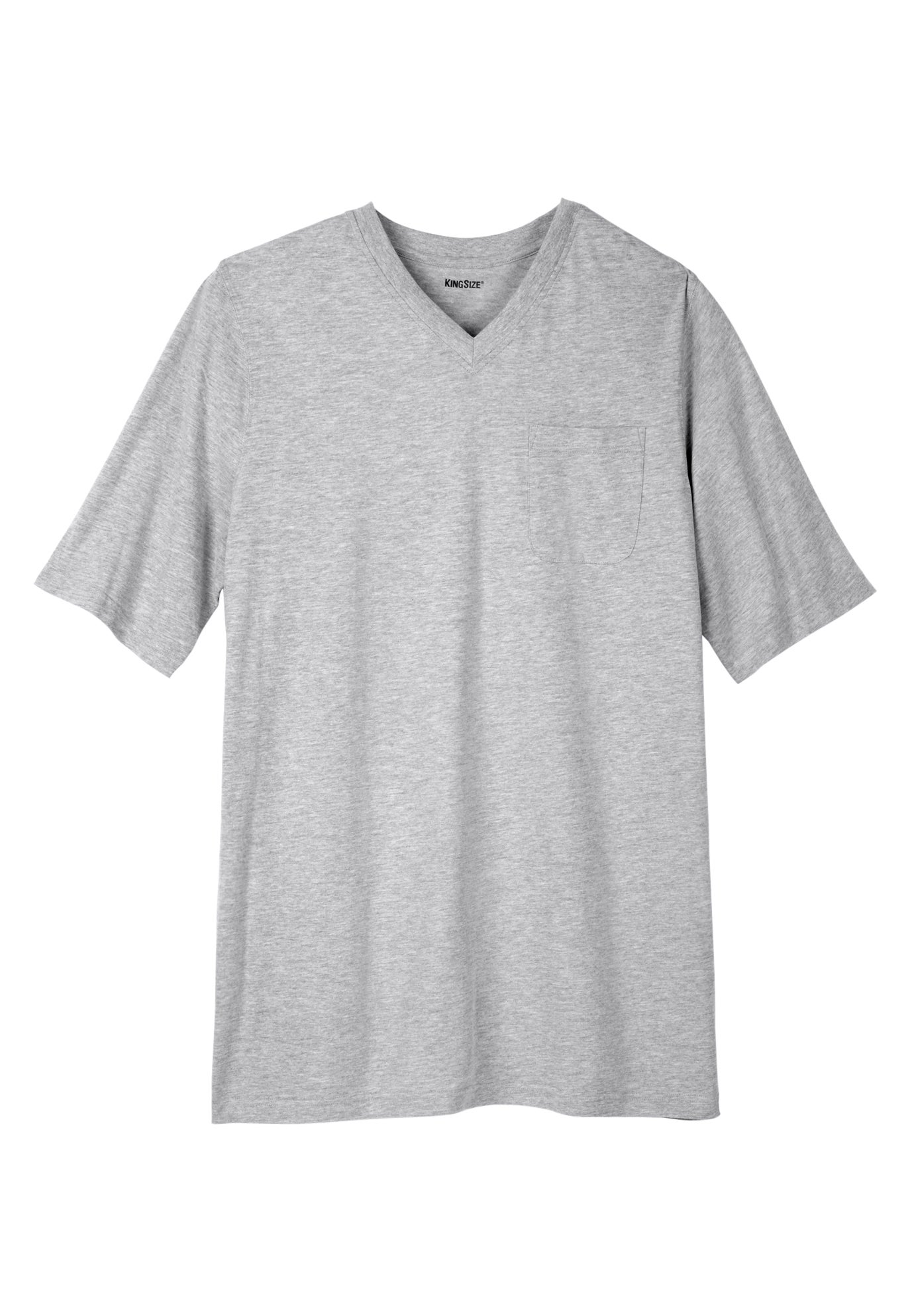 Shrink-Less&trade; Lightweight Longer-Length V-neck T-shirt image number 0