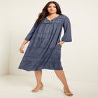 Acid Wash Peasant Dress image number null