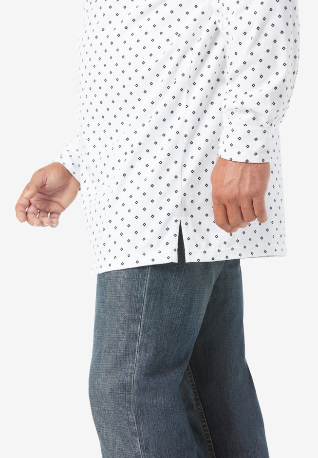 Stretch Knit Long Sleeve Buttondown image number null