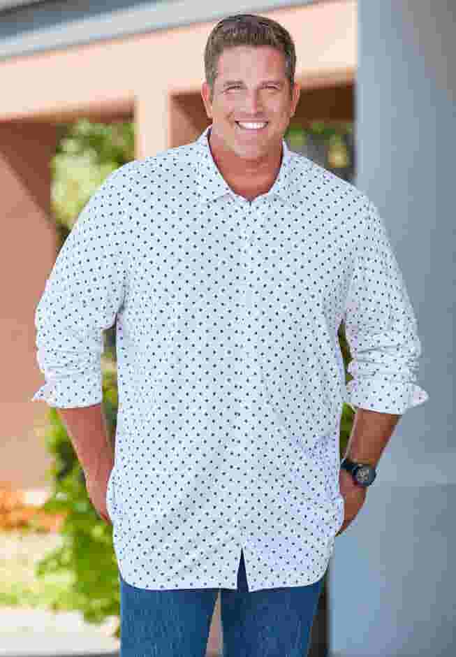 Stretch Knit Long Sleeve Buttondown image number 5