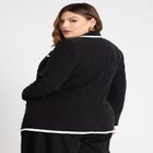 Preppy Contrast Tipped Blazer image number null