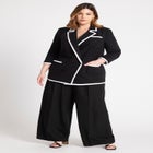 Preppy Contrast Tipped Blazer image number null