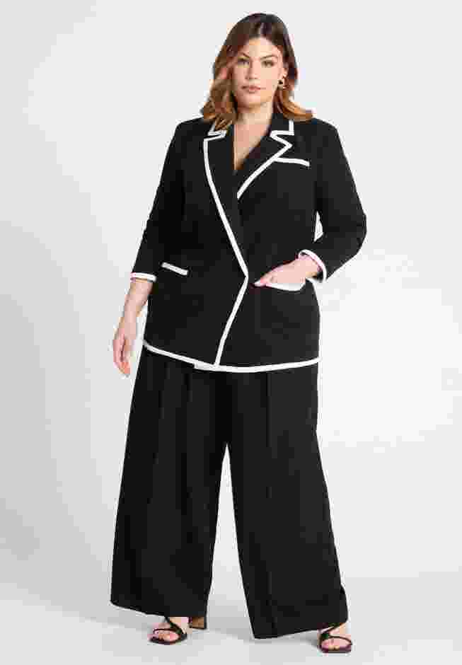 Preppy Contrast Tipped Blazer image number 2