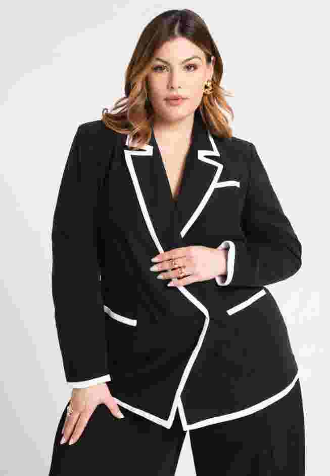 Preppy Contrast Tipped Blazer image number 0
