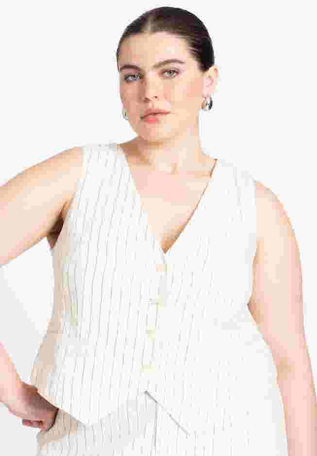 Striped Linen Vest image number 0