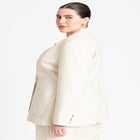 Topstitch Detail Linen Blazer image number null