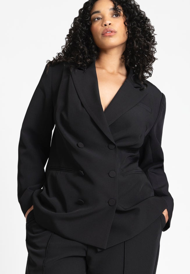 Nipped Waist Stretch Blazer image number 0