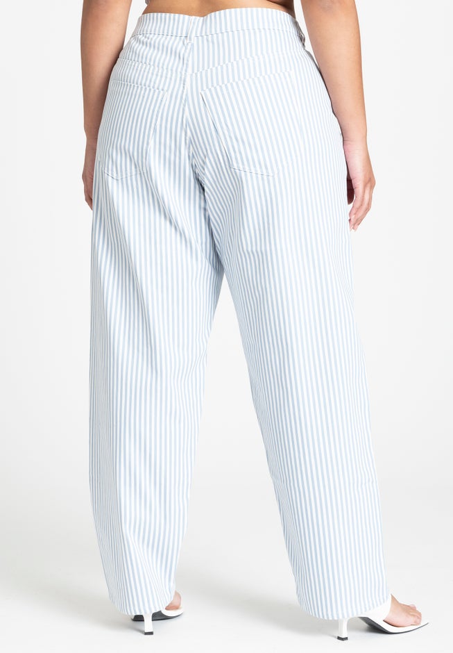Yarn Dye Striped Straight Leg Pant image number null